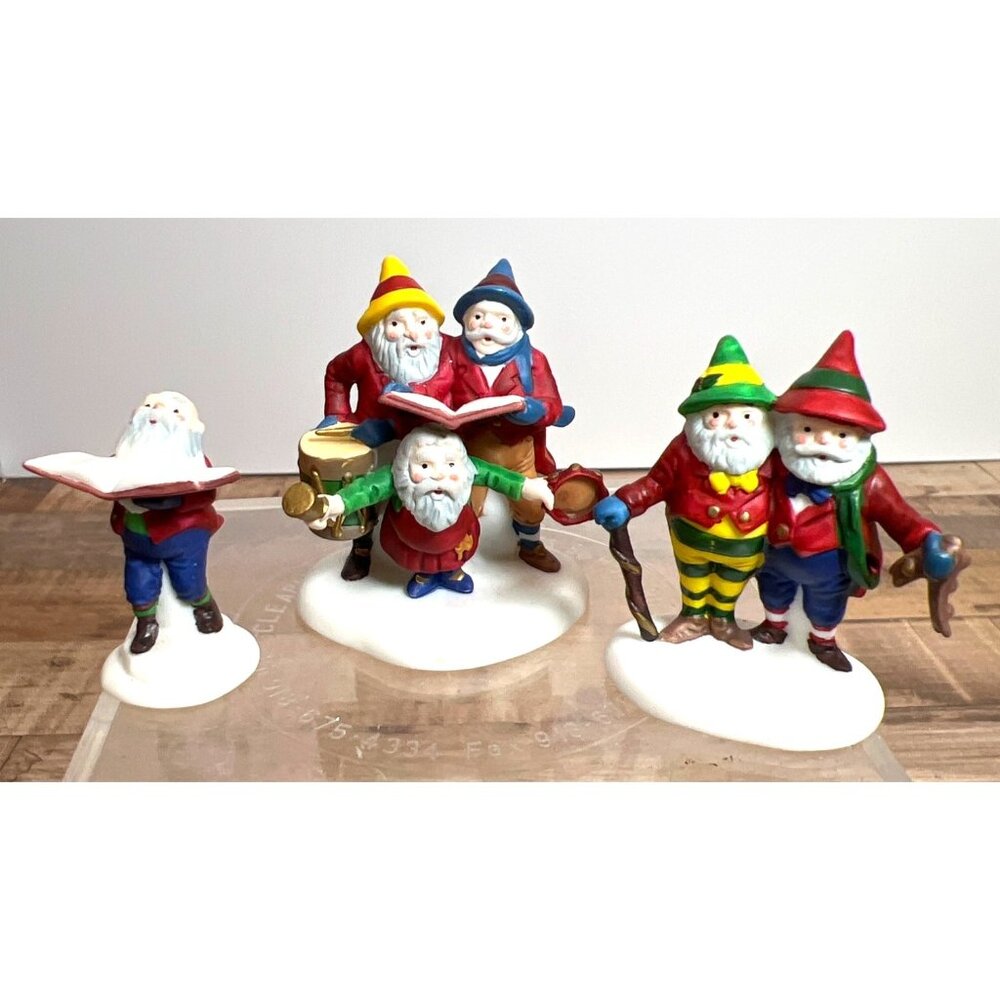 Dept 56 Snow Village "Sing A Song For Santa" Set Of 3 Handpainted Porcelain
